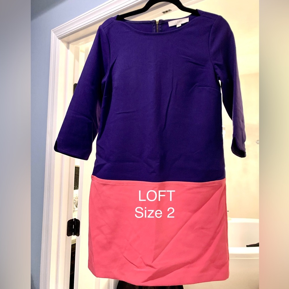LOFT purple and pink dress